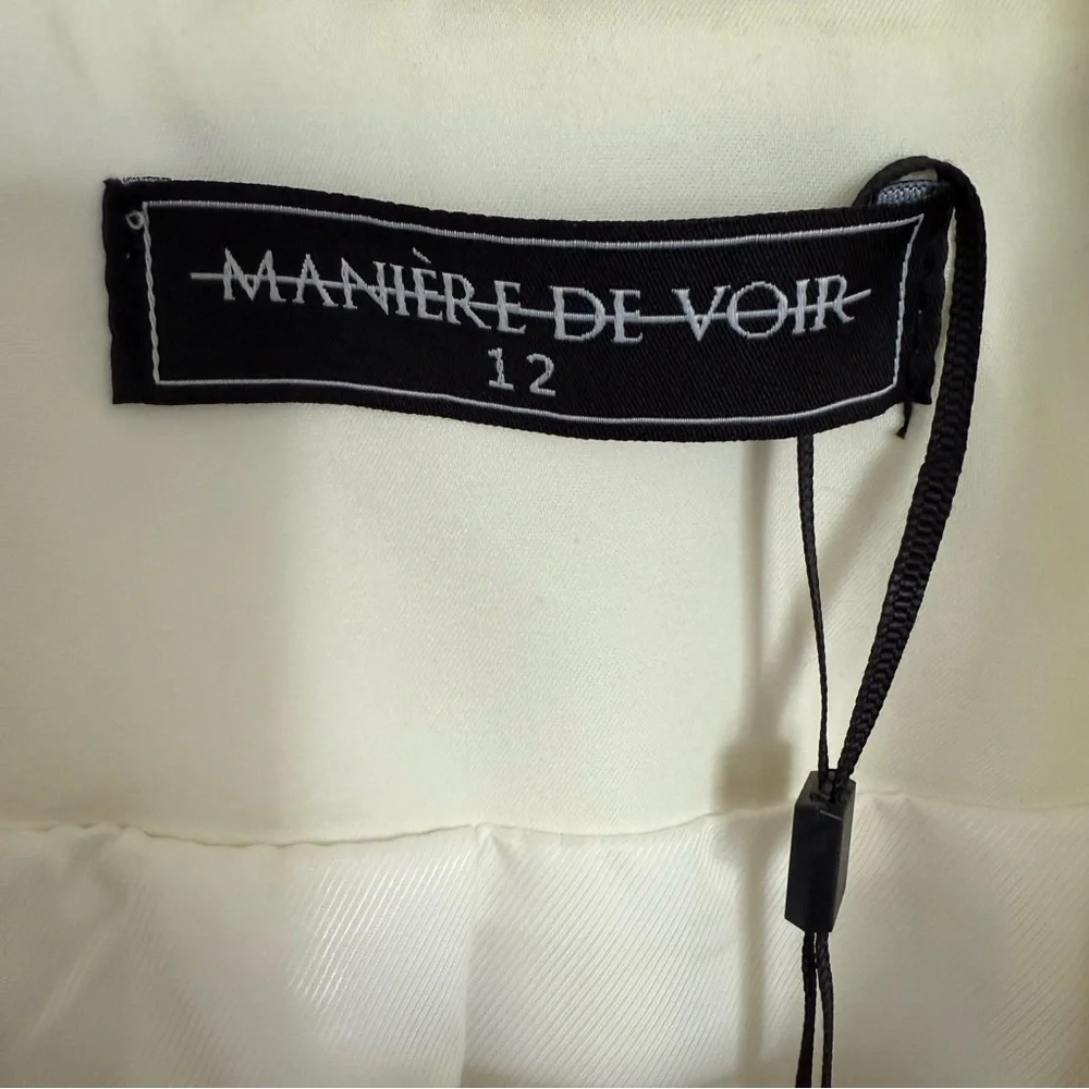 Maniere De Voir Cream Zip-Front Trench Coat